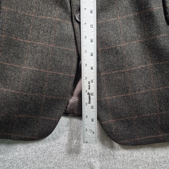 Brooks Brothers Blazer Men's 48L Windowpane Check Herringbone Lambswool Jacket - Picture 5 of 12